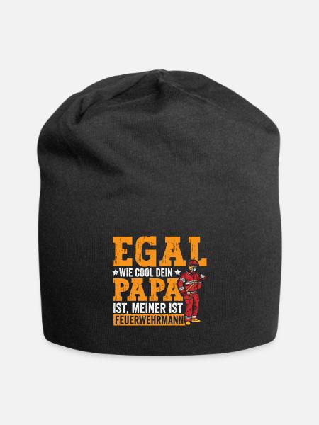 Papa ist Feuerwehrmann - Jersey-Beanie - Schwarz