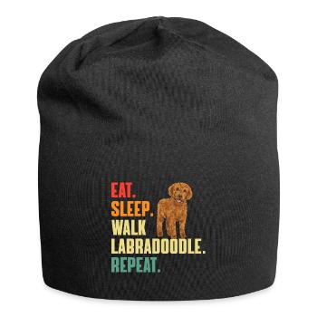 Labradoodle Dog - Jersey Beanie - black - Front
