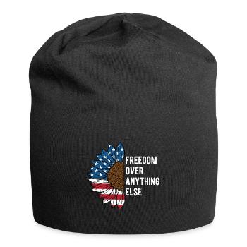 Freedom over Anything Else Patriotic Proud - Jersey Beanie - black - Front