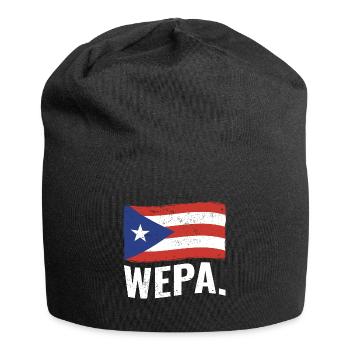 Fier portoricain Wepa Porto Rico Flag Latino - Bonnet en jersey - noir - Devant