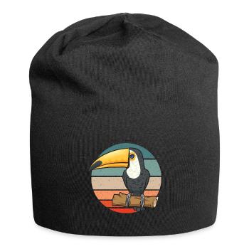 Toucan Bird Rainforest - Jersey Beanie - black - Front