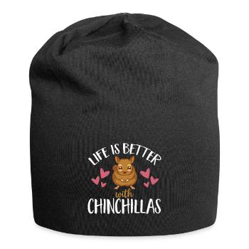 Chinchilla - Jersey-Beanie - Schwarz - Vorne
