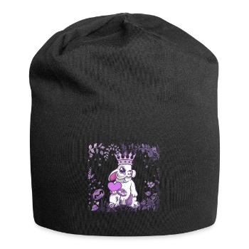 Hase König Herz Fantasy Kaninchen Märchen - Jersey-Beanie - Schwarz - Vorne