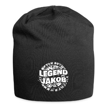 Geschenk für Jakob - Jersey-Beanie - Schwarz - Vorne
