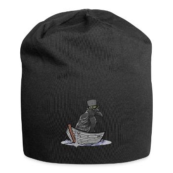 Crow Raven Ferryman Ravens Crows Boat Boats - Jersey Beanie - black - Front