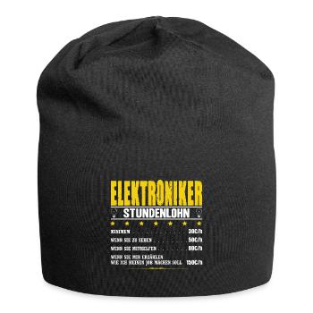 Elektriker Elektromeister Elektroniker Stundenlohn - Jersey-Beanie - Schwarz - Vorne