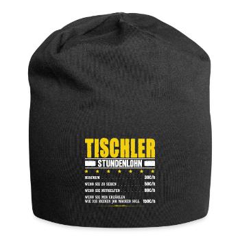 Tischler Meister Stundenlohn Schreiner Gehalt - Jersey-Beanie - Schwarz - Vorne