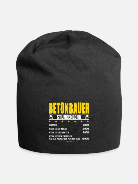 Betonbauer Stundenlohn Betonbau Gehalt Bauarbeiter - Jersey-Beanie - Schwarz