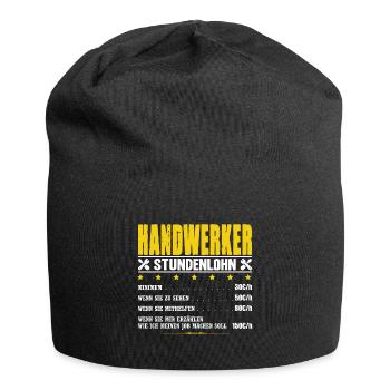 Handwerker Stundenlohn Maurer Maler Elektriker - Jersey-Beanie - Schwarz - Vorne