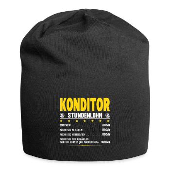 Konditor Stundenlohn Konditorei Gehalt Spruch - Jersey-Beanie - Schwarz - Vorne