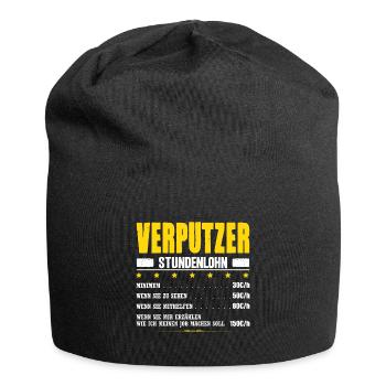 Verputzer Stundenlohn Stuckateurmeister Gehalt - Jersey-Beanie - Schwarz - Vorne