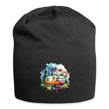 Camping Camper Caravan - Jersey Beanie - black - Front