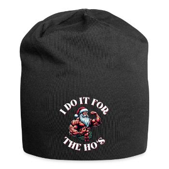 I Do It For The Ho's Funny Adult Joke Christmas - Jersey Beanie - black - Front
