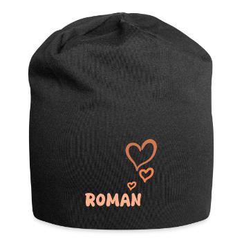 Roman als Vorname - Jersey-Beanie - Schwarz - Vorne