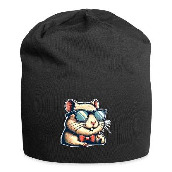 Hamster - Jersey-Beanie - Schwarz - Vorne