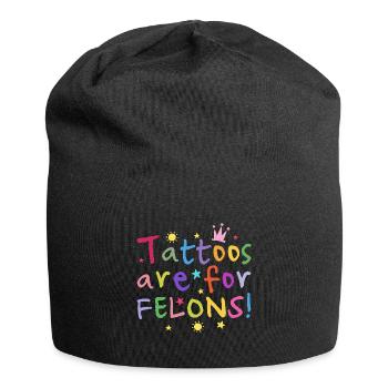 Les tatouages sont pour les criminels Illustration tatouée - Bonnet en jersey - noir - Devant