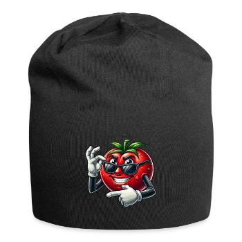 Cool Tomate Lunettes de Soleil Dessin Animé Veggie Fun - Bonnet en jersey - noir - Devant