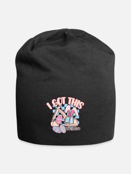 Ostern - Jersey-Beanie - Schwarz