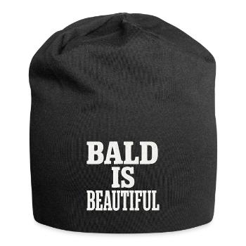 Männer Glatze Geschenkidee Bald Is Beautiful - Jersey-Beanie - Schwarz - Vorne