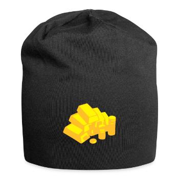Gold, Geld - Jersey-Beanie - Schwarz - Vorne
