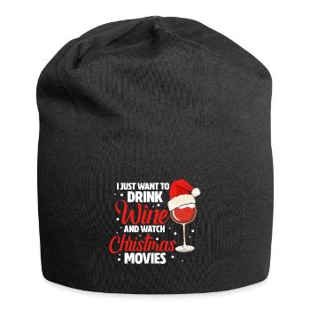 Wein Weihnachten - Jersey-Beanie - Schwarz - Vorne