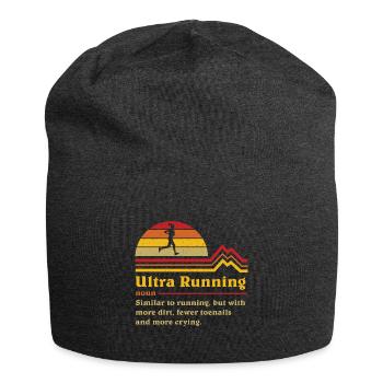 Funny definition ultrarunning ultra trail runner - Jersey Beanie - charcoal grey - Front