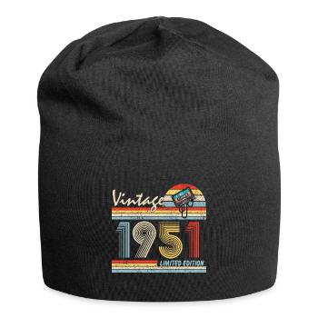 Happy 70th Birthday Vintage 1951 70 Years Old - Jersey Beanie - black - Front