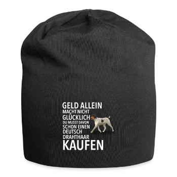 Deutsch Drahthaar Glücklich - Deutsch Drahthaar - Jersey-Beanie - Schwarz - Vorne