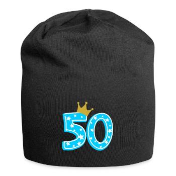 50 Krone 50. Geburtstag 50 Jahre - Jersey-Beanie - Schwarz - Vorne
