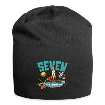 7th Birthday Celebration Outerspace Happy Bday - Jersey Beanie - black - Front