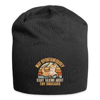Bartagame Eidechse Reptil Herpetologe - Jersey-Beanie - Schwarz - Vorne