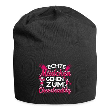 Cheerleading Echte Mädchen gehen zum Cheerleading - Jersey-Beanie - Schwarz - Vorne