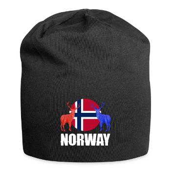 Norvège Norvège Norvège Drapeau Cerfs Silhouettes - Bonnet en jersey - noir - Devant