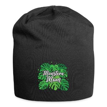 Monstera Mom - Jersey-Beanie - Schwarz - Vorne