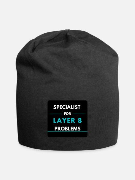 Specialist für Layer 8 Probleme (Blau) - Jersey-Beanie - Schwarz