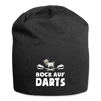 Bock auf Darts - Spruch - lustiges Wortspiel - Jersey-Beanie - Schwarz - Vorne