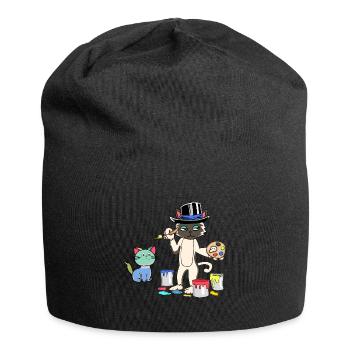 Chat Peintre Maître Artiste Académie d’Art - Bonnet en jersey - noir - Devant