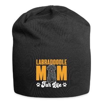 Labradoodle Dog - Jersey Beanie - black - Front