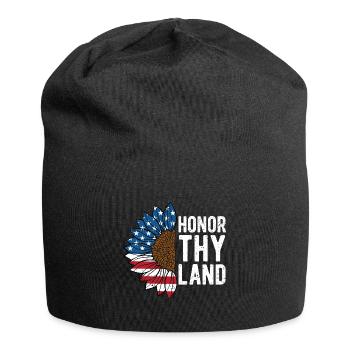 Honor Thy Land 4th of July Patriotic Fourth of - Jersey Beanie - black - Front