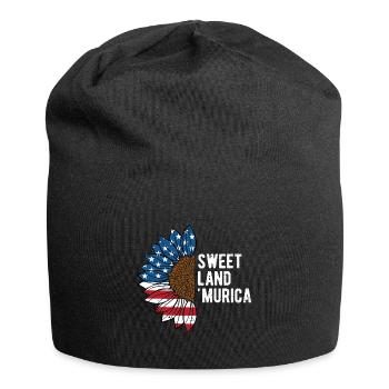 Sweet Land Murica Patriotic American Patriotism - Jersey Beanie - black - Front