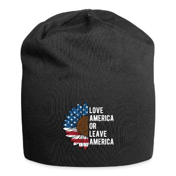 Love America or Leave America Proud Patriotic - Jersey Beanie - black - Front