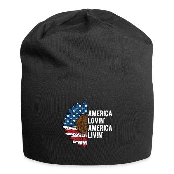 America Lovin America Livin Patriotic Independence - Jersey Beanie - black - Front
