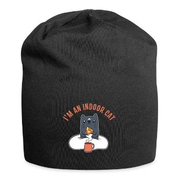 Je suis un solitaire de chat d’intérieur - Bonnet en jersey - noir - Devant