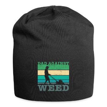 Pappas contre l’herbe Drôle de jardinage Tondeuse à gazon Papa - Bonnet en jersey - noir - Devant
