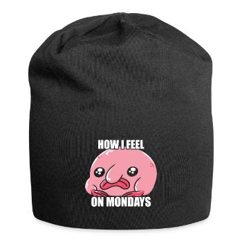 Wie Ich Mich Am Montag Fühle Blobfish-besitzer - Jersey-Beanie - Schwarz - Vorne