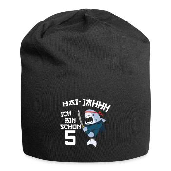 5. Geburtstag Ninja 5 Jahre Ninja Hai Kostüm - Jersey-Beanie - Schwarz - Vorne