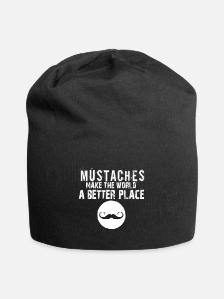 Mustaches Make The World A Better Place Moustache - Jersey-Beanie - Schwarz