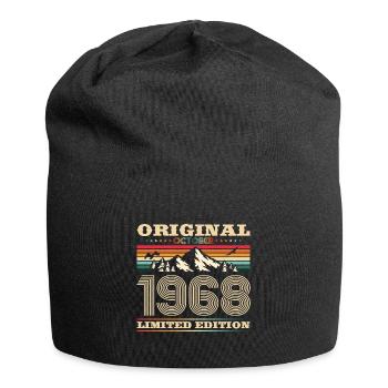 55. Geburtstag Original Oktober Jahrgang 1968 - Jersey-Beanie - Schwarz - Vorne