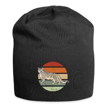 Schneeleopard - Jersey-Beanie - Schwarz - Vorne