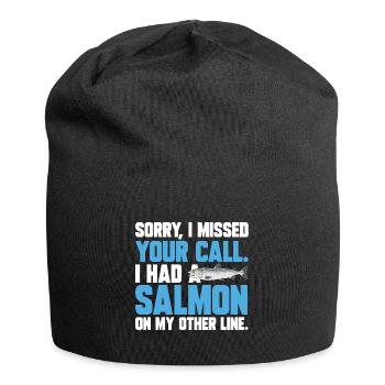 Salmon Fishing Salmon Angler - Jersey Beanie - black - Front